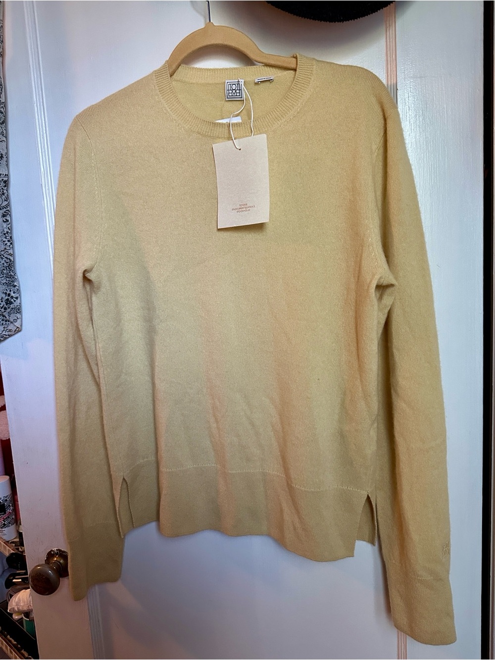 Toteme Women’s Yellow Cashmere Crewneck Sweater - Small